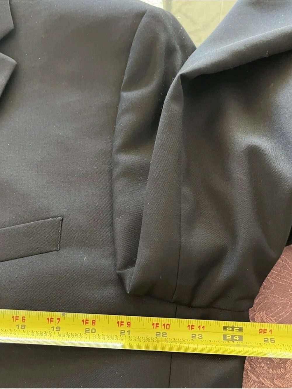 Lauren Ralph Lauren Mens 48L 100% Wool Blazer Jacket Black Stretch